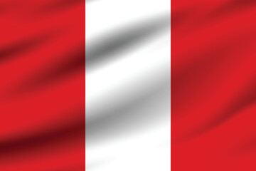 Flag of Peru. Peru flag official size and color standards digital vector illustration. Waving flag.