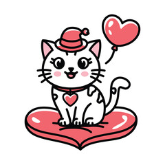 cute kitten valentine vibe 