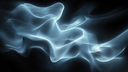 Obraz premium Abstract blue light wave flowing, dark background, digital art, website design