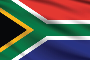 Flag of South Africa. South Africa flag official size and color standards digital vector illustration. Waving flag.