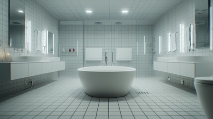 Modern Minimalist Bathroom Design: Serene White Oasis