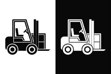 Black & White Forklift Icon Perfect for Web & Graphics
