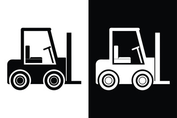 Forklift Icon Silhouette. Versatile Logo Vector Design