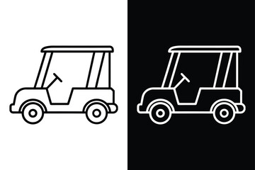 Golf Cart Icon Vector. Perfect for Educational Uses