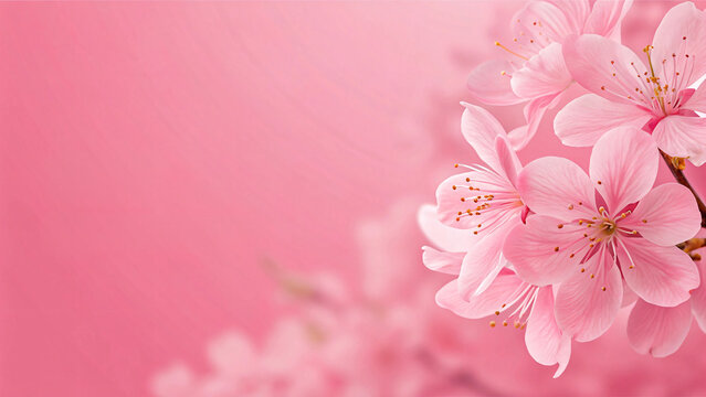 Pink blossom floral pattern design on pink backgrounds