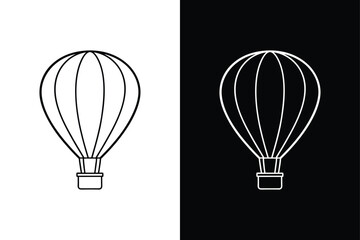 Obraz premium Sleek Hot Air Balloon Vector. Isolated Black & White