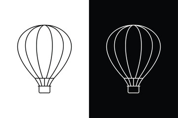 Obraz premium Continuous Line Hot Air Balloon Icon Minimalist Design