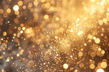 Abstract festive background with glitter, confetti, ribbons and free place for text. New Year, Christmas, birthday, holiday celebration banner