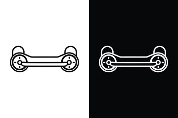 Hoverboard Vector Icon. Sleek Line Art Design