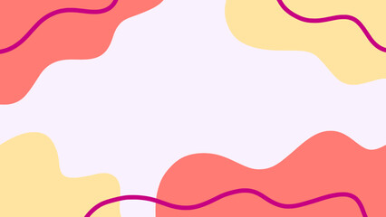 Minimalist organic abstract background vector illustration with colorful pastel waves of orange and yellow. Suitable for cover, card, presentation, banner, and home decor template design.