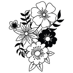 beautiful floral design for coloring book
