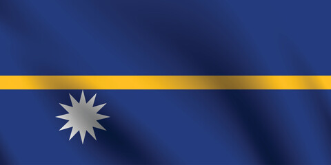 Flag of Nauru. Nauru flag official size and color standards digital vector illustration. Waving flag.