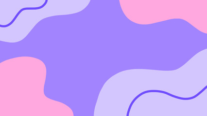 Minimalist organic abstract background vector illustration with colorful pastel waves of purple and pink. Suitable for cover, card, presentation, banner, and home decor template design.