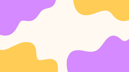 Minimalist organic abstract background vector illustration with colorful pastel waves of yellow, purple and beige. Suitable for cover, card, presentation, banner, and home decor template design.