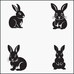 set of easter rabbits