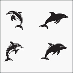 Dolphin silhouette clipart vector