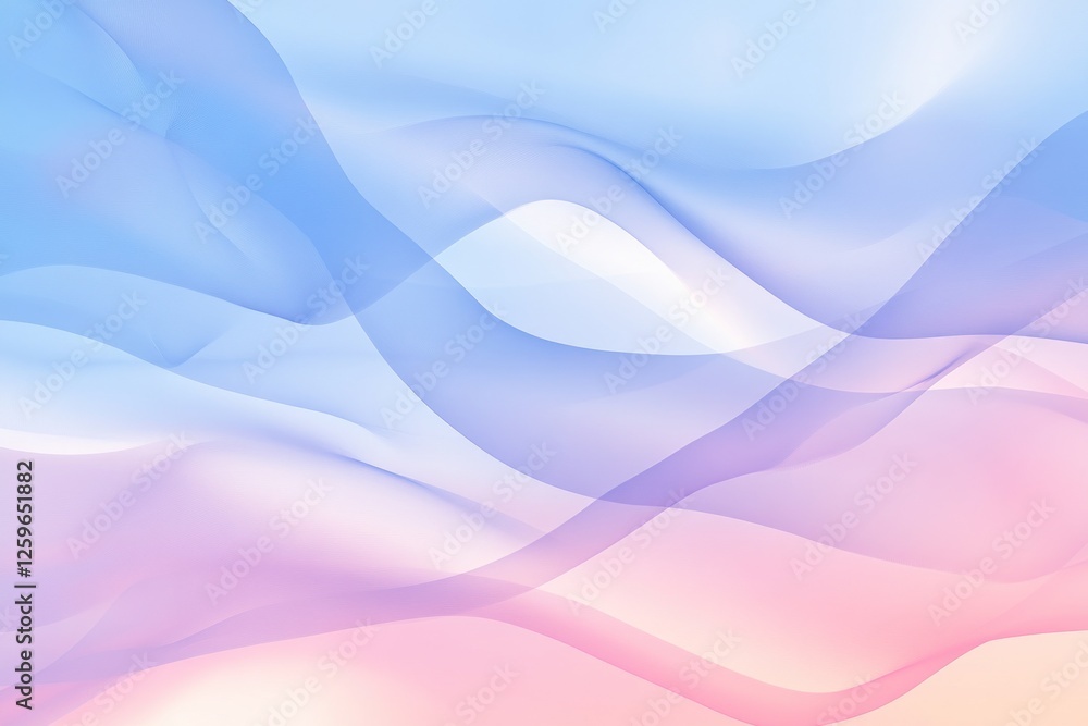 Poster soft waves of color flowing in serene background