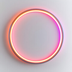 Minimalist circular frame with glowing neon accents