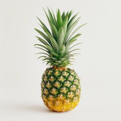 Fototapeta premium A whole pineapple with leaves on top