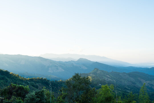 landscape in the mountains  in Sakat, Pua District, Nan, Thailand