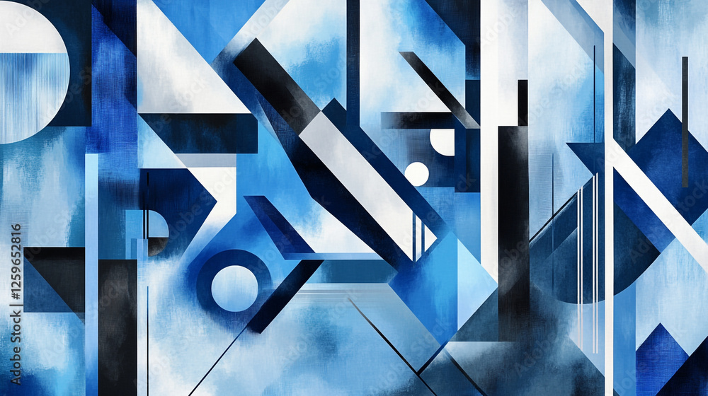 Poster abstract blue digital and data visualization background, closeup of a modern architectural facade sh