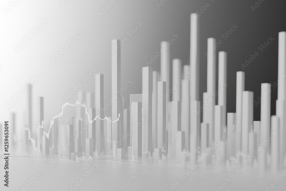Aufkleber abstract white bar graph on a gradient background