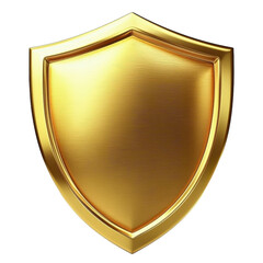 golden shield isolated on white background
