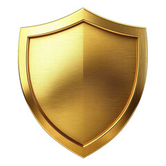 golden shield isolated on white background

