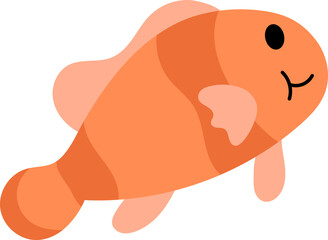 Illustration flat design of clownfish cute sea animals
