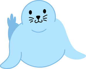 Illustration design of cute sea animals of sea seals