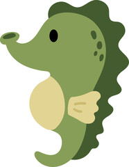 Illustration flat design of seahorse cute sea animals