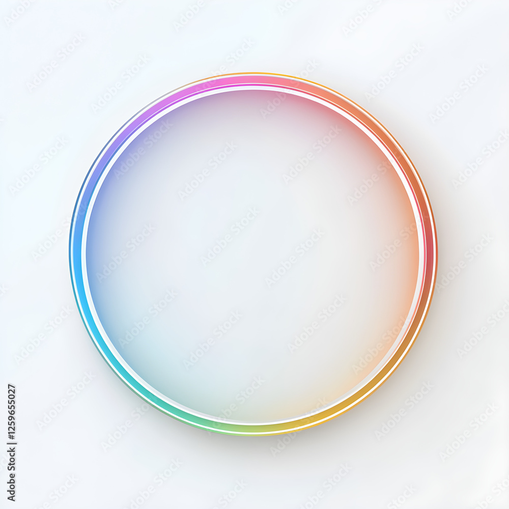Poster minimalist circular frame with rainbow color gradients