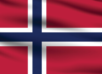 Obraz premium Flag of Norway. Norway flag official size and color standards digital vector illustration. Waving flag.