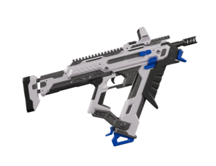 Sci Fi submachine gun isolated on white