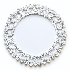 Minimalist circular frame with vintage-inspired lace patterns