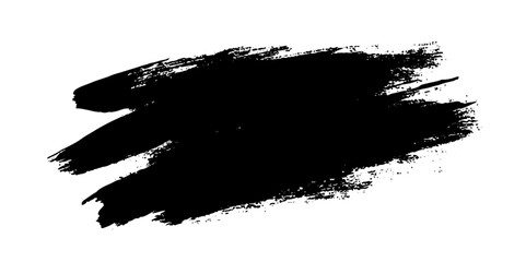 Vector black ink brush strokes background painted by brush design elements