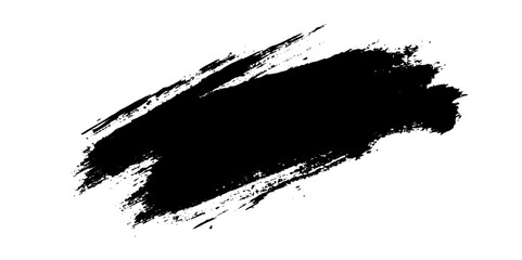 Vector black ink brush strokes background painted by brush design elements