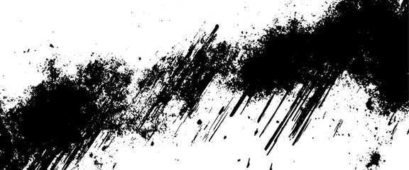 Vector brush grunge texture Rough Black Scratches splatter grunge distressed background.