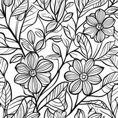 Obraz premium Simple Autumn Coloring Book Flowers Leaves and Nature Designs