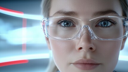 Stylish woman in eyeglasses, a portrait of modern eyewear and vision correction