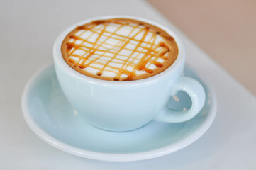 caramel latte coffee or coffee or hot coffee, latte coffee