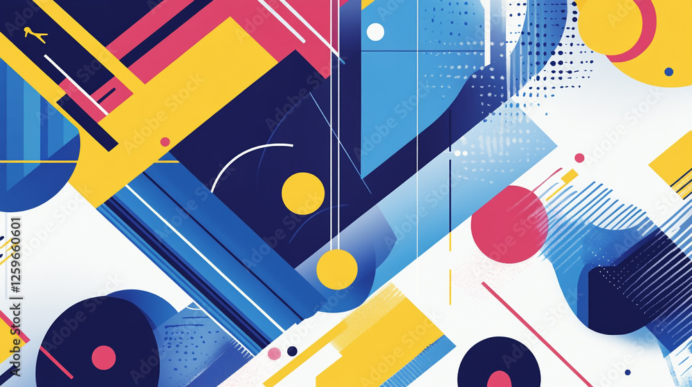 Poster composition of shapes and textures in colorful tones, elegant abstract design with featuring marble 
