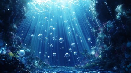 nice underwater anime theme background for wallpaper