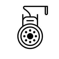 CCTV line icon, video surveillance made linear style, sign camera for use logo and other design.