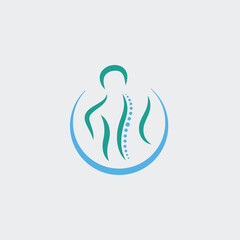 Modern Chiropractic Logo Design, Spine fully editable vector logo template