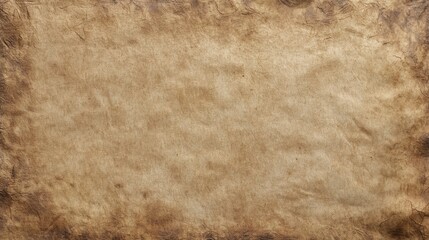 Fototapeta premium Blank Parchment Seen from Above with Soft Grain and Aged Appearance: Perfect for Historical or Antique Projects, Clear Central Space for Text or Graphics