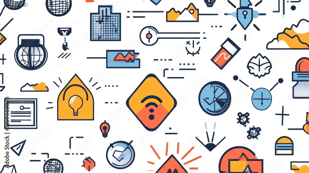 Poster abstract technology and innovation pattern with connectivity icons