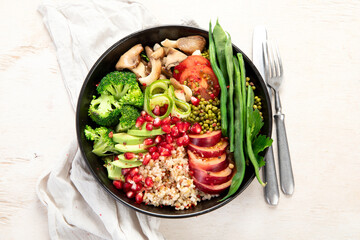 Healthy diet, lunch or dinner. Healthy food plate.