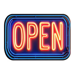 Bright Neon \"OPEN\" Sign Illuminating a Shop Window at Night with a Welcoming Glow
