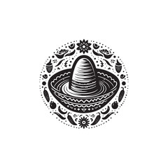 Mexican Hat silhouette icon vector symbol design illustration.
